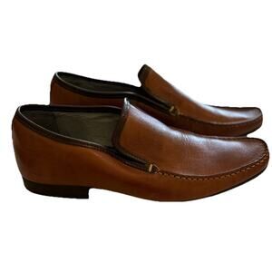 Ted Baker Men’s Size 8 Brown Classic Leather Loafers Darker‎ Brown Leather Trim
